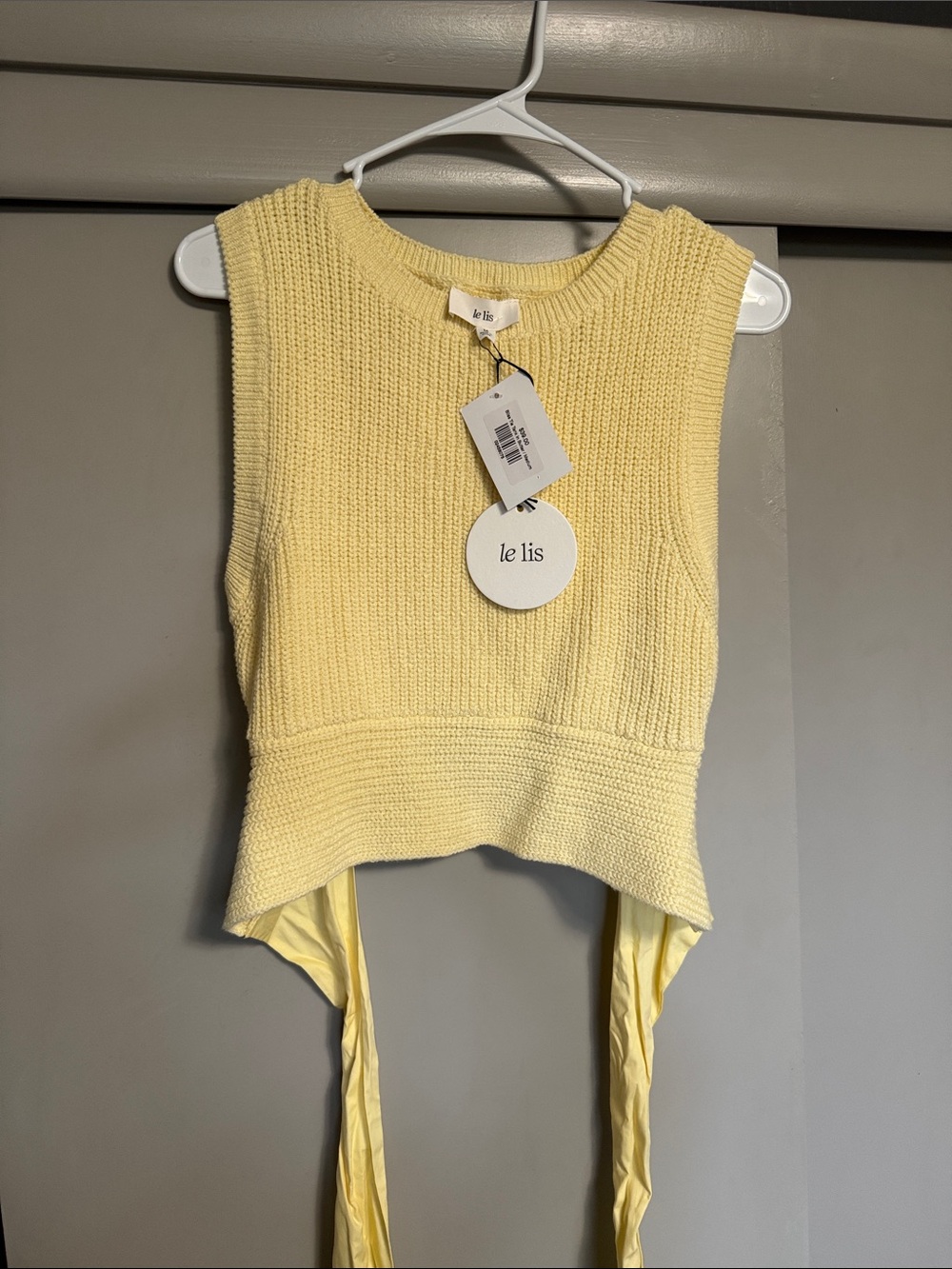NWT Yellow Knit Tie-Back Tank Top